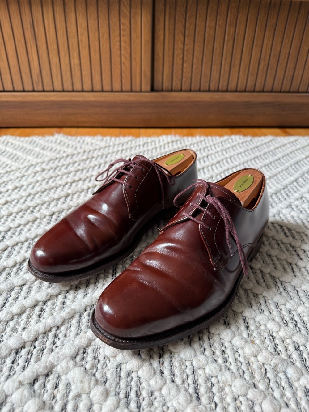 Church’s Royal Tweed by Cheaney Burgundy Plain Toe Derby Shoes Men’s 8.5 England